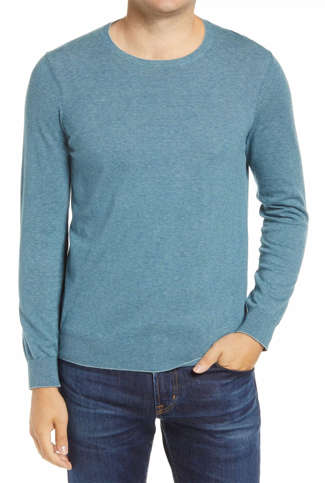 Мужской легкий свитер в полоску Bonobos XX-Large Feder Stripe Topaz -  Зеландия, 88