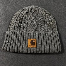 Carhartt Cable Knit Gray Beanie child/youth One Size OS Fits Most Logo