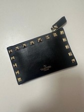 VALENTINO WW0P0605BOL0NO Studded Coin Card Case BK