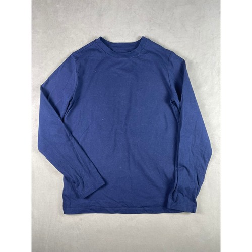 Cat & Jack Boys Navy Blue Long Sleeve Crewneck T-Shirt Size M 8/10 Basic Tee