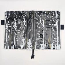 Hobonichi Cover Colors Black x Clear Blue A5 w/Cover on Cover Hide and Seek Rare