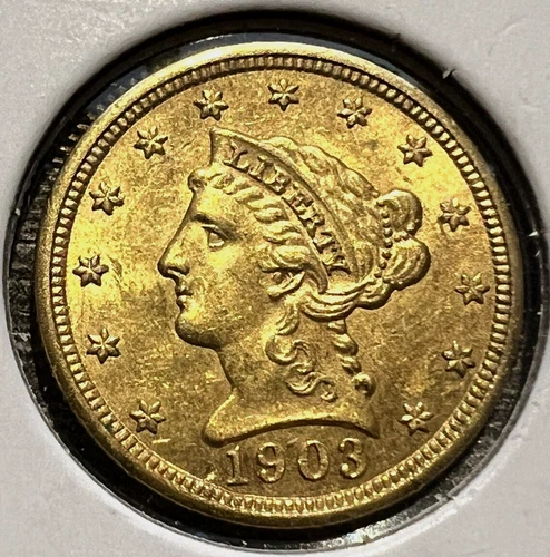 🔥 1903 SIGMA VERIFIED $2.50 Liberty Head Gold Quarter Eagle Pre1933 AU/BU Coin