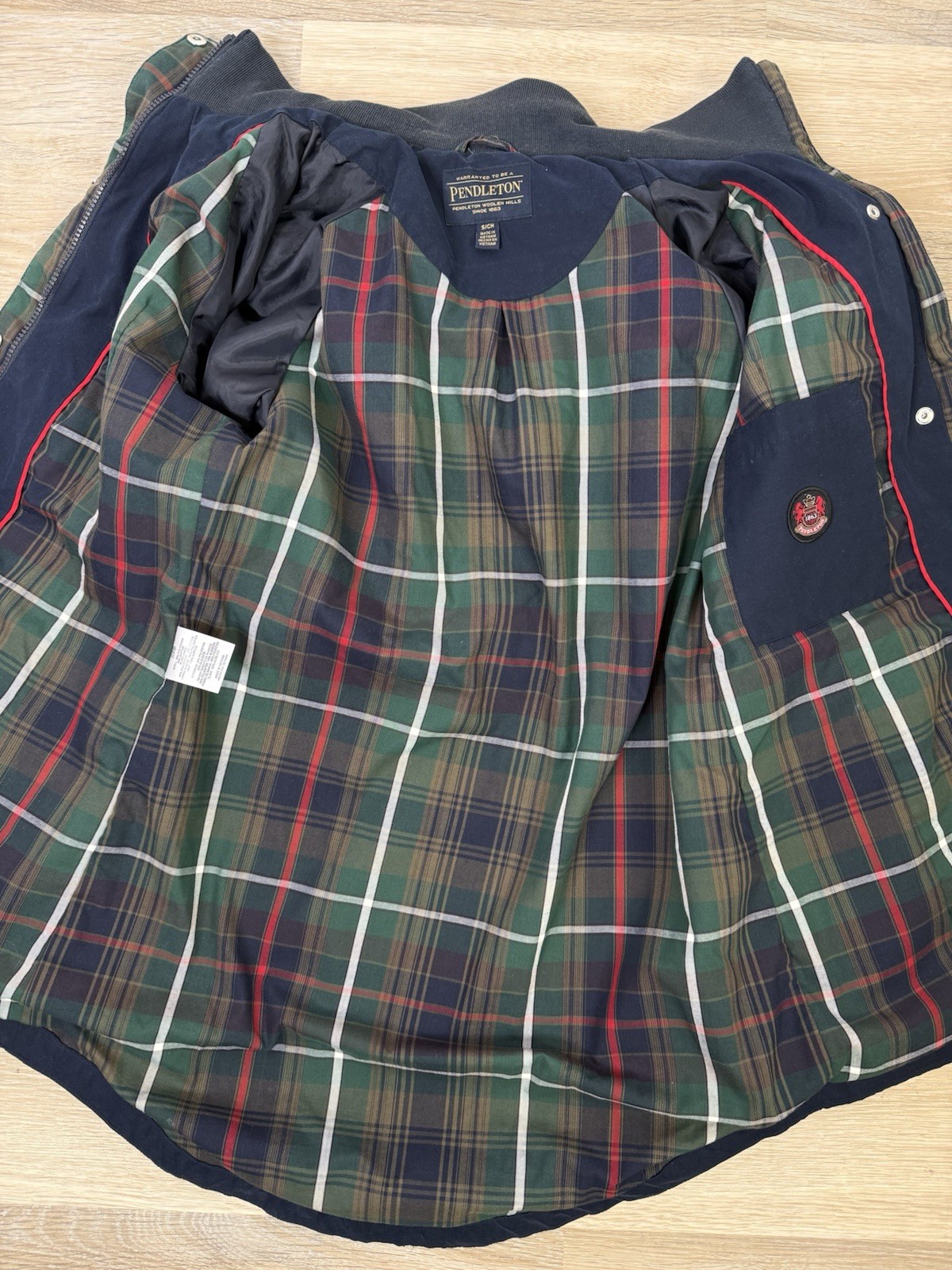 Pendleton Rain Jacket Womens Small Navy Plaid Lin… - image 7