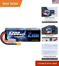 Compact 11.1V 5200mAh 80C Lipo Battery with XT60 Connector for Drones & RC Cars