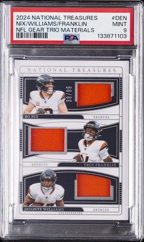 2024 NATIONAL TREASURES TRIO MAT BO NIX/JAVONTE WILLIAMS/TROY FRANKLIN /99 PSA 9