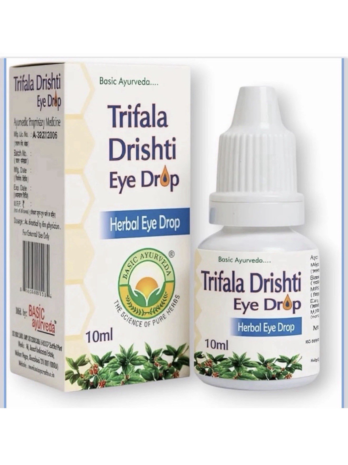 Triphala Drishti Eye Drop 10ml Pack of 6 ,Ayurvedic Cooling 