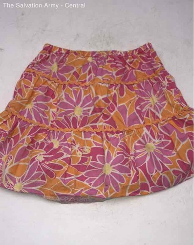 Lilly Pulitzer Girls Pink Orange Cotton Elastic Waist Pull-On A-Line Skirt Sz 3 - Picture 2 of 6