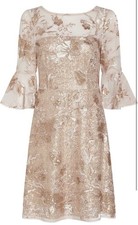 Adrianna Papell Blush Sequin Embroidered Cocktail Dress NEW Size 18W $250