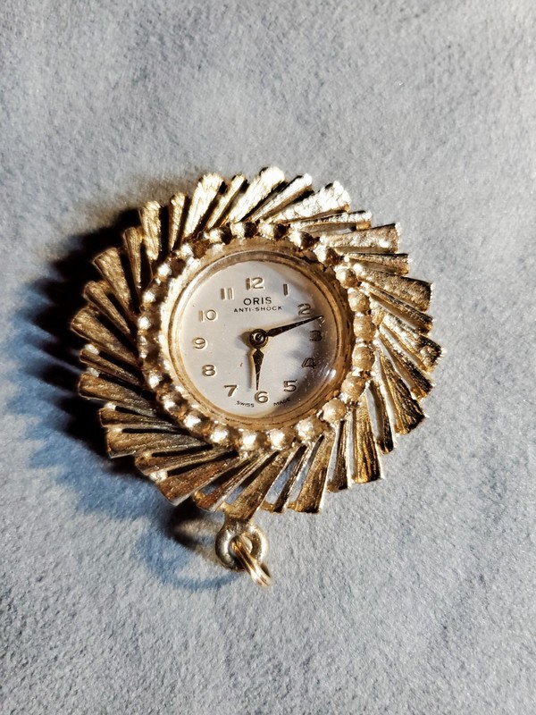 Vintage ORIS Gold Pendant Watch Mechanical Wind Swiss Made 