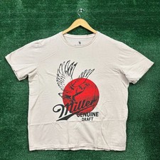Miller Genuine Draft Logo beige T-Shirt Size Extra Large