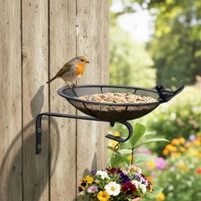 Metal Tray Bird Feeder - Heavy Duty Mesh Tray for Outside Wild Birds Hummingb...