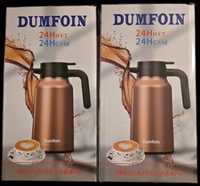2 70 oz - 12 Hour Stainless Steel Thermal Coffee Carafe-Insulated Dispenser Gold