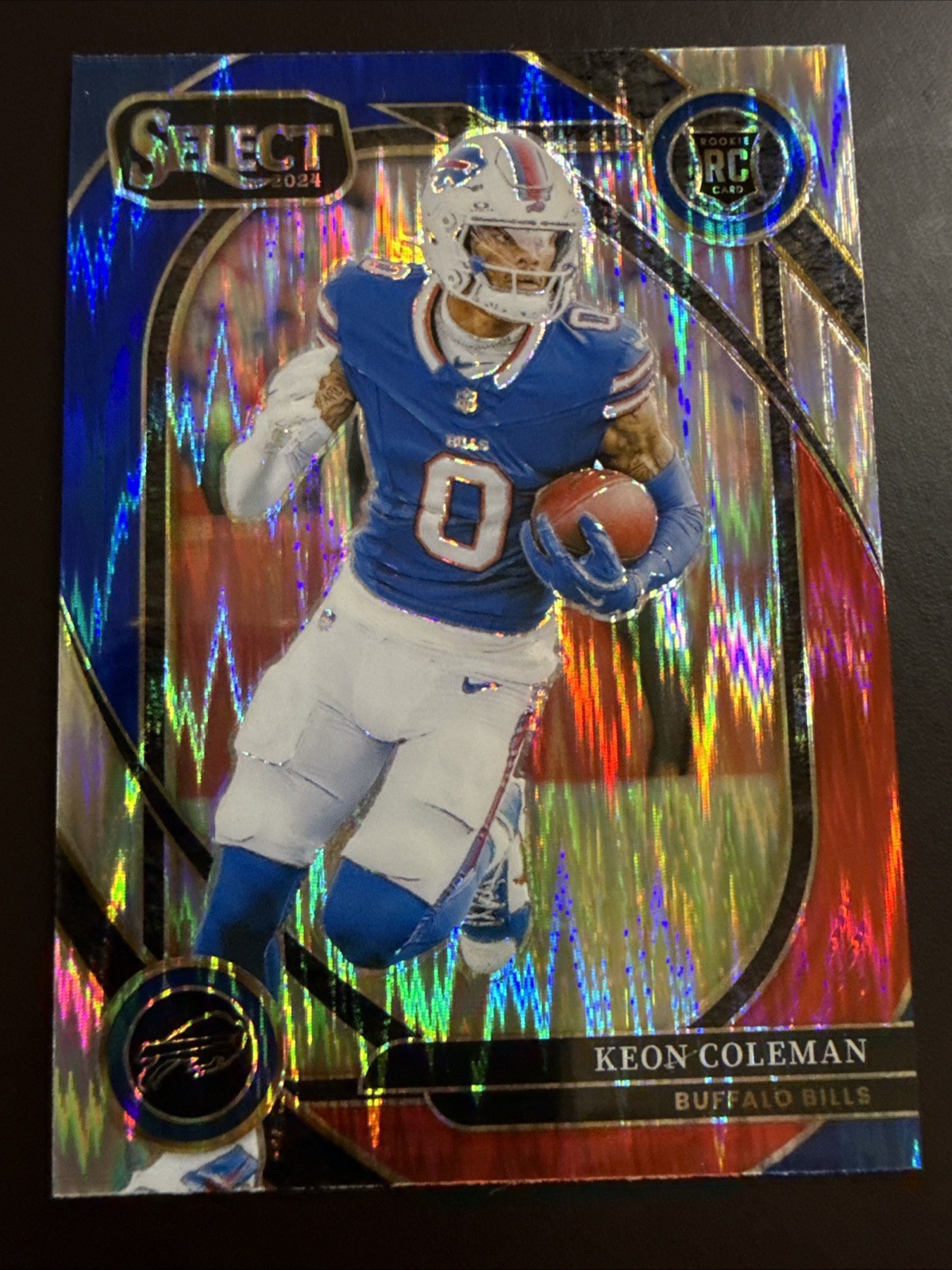 2024 Panini Select - Club Level Keon Coleman #280 Red & Blue Shock Prizm (RC)