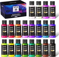 Iridescent Acrylic Paint Set, 20 Chameleon Colors in 2 Oz/60Ml Bottles, Color...