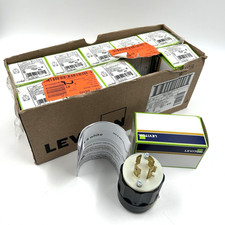 Leviton 2411, 3-Pole 20A-125/250V 4 Wire Grounding Locking Plug. 10 PACK 