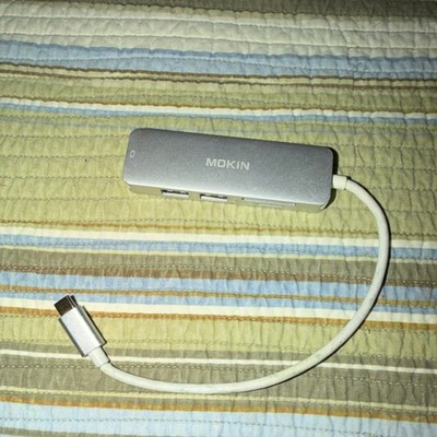 MOKiN USB-C Type-C Hub Adapter Multiple Ports Portable Silver