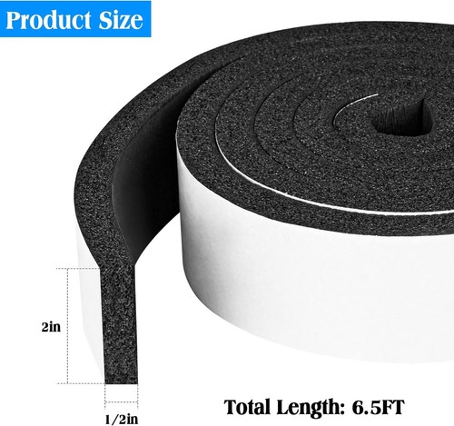 Foam Strips with Adhesive, 2 Inch Wide X 1 Inch Thick, Neoprene Weather ...
