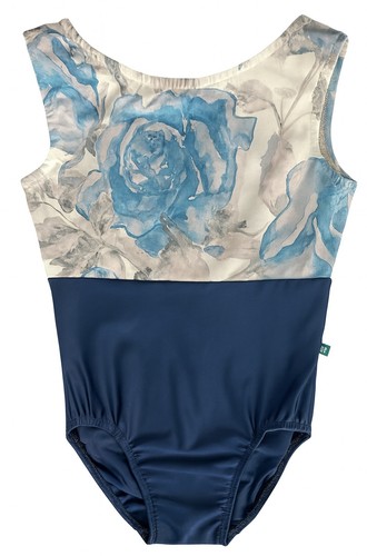 Luckyleo Dancewear Leotard Women’s Small Blue Floral Handmade USA Ballet