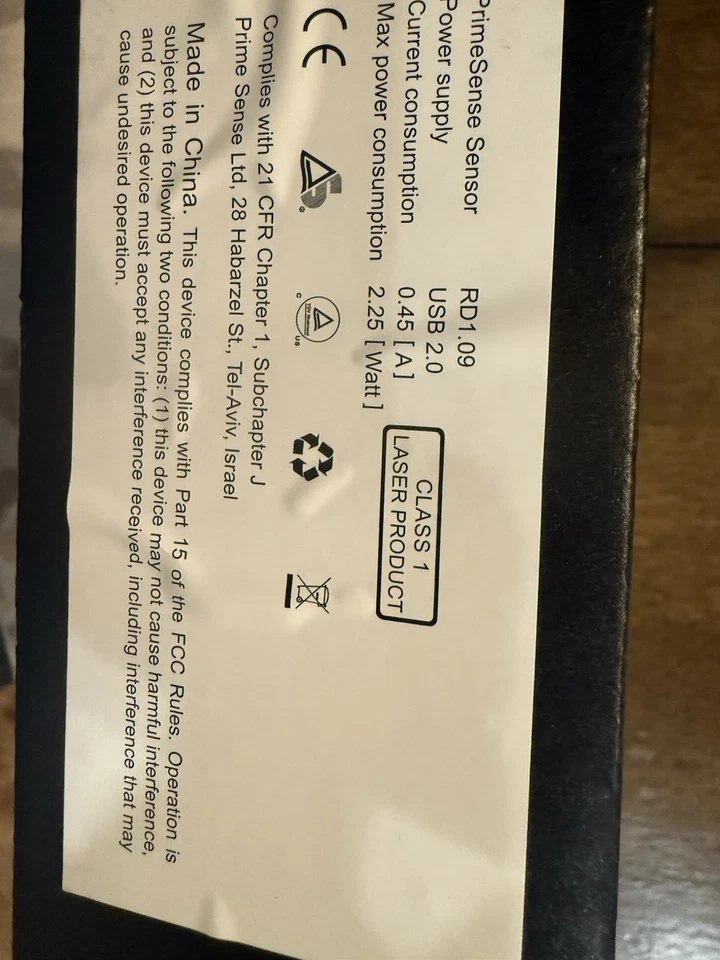 PrimeSense 3D scanner Carmine 1.09 short range VGA 640 x 480 Brand New in Box! - Image 3 of 4