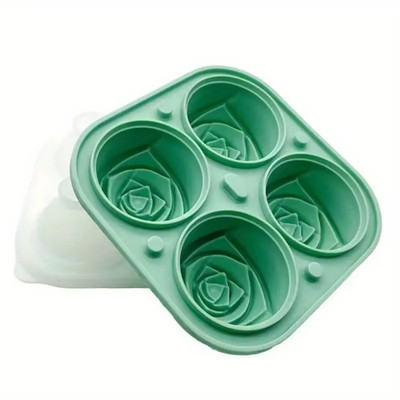 3D Rose Ice Molds ,Flower Shape Ice,Silicone Rubber Fun Ice Ball Molds Maker