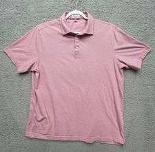 Peter Millar Crown Soft Polo Shirt XL Pink White Striped Pima Cotton Silk Blend