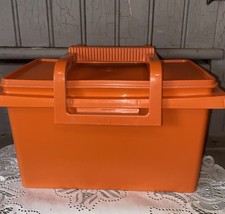 Vintage Tupperware Orange Storage Container With Lid  Handle 1431-5 RETRO