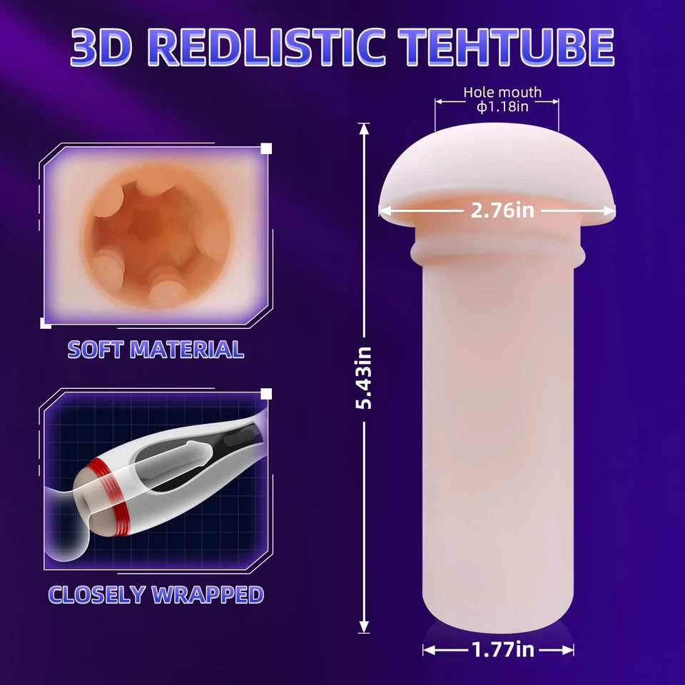 2in1 Men Masturbator Automatic Handsfree Sucking Vibrating Stroker Male Sex Toys - Image 4 of 4