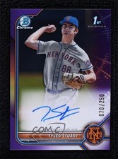 2022 Bowman Draft Chrome Pick Purple Refractor 70/250 Tyler Stuart Auto 0us5
