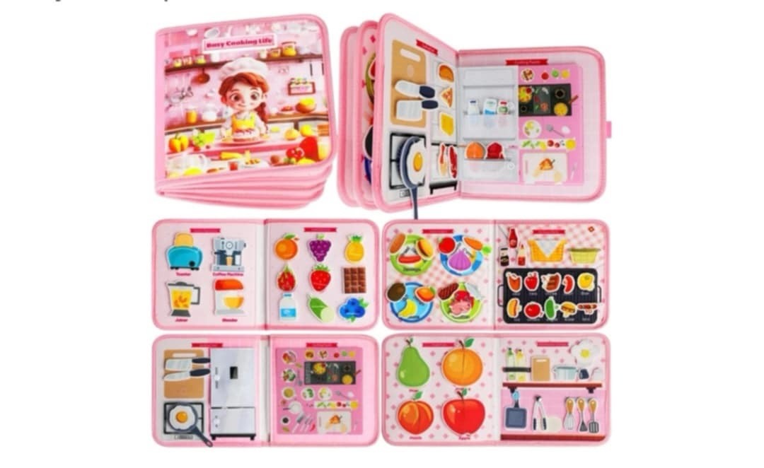 Montessori Busy Book Sensory Learning Toy Felt Activity Board for Kids  