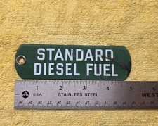 Vintage Standard Diesel Fuel Porcelain Metal Gas Pump Tag Item 2