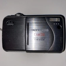 Olympus CAMEDIA C-50 Zoom 5.0MP Digital Camera - Silver With Charger