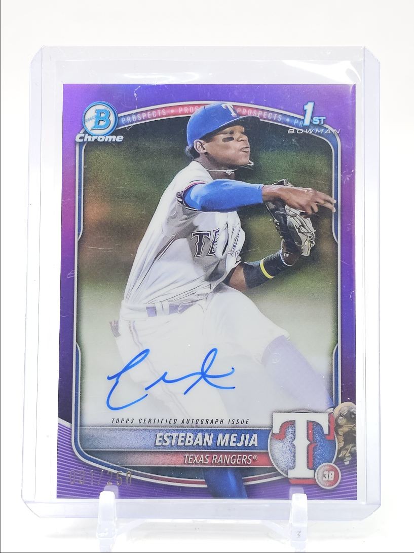 ESTEBAN MEJIA 2025 BOWMAN CHROME 1ST PURPLE REFRACTOR AUTO /250 Q2491