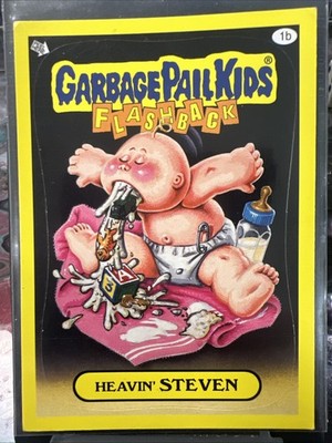Heavin' Steven STICKER ''Flashback'' YELLOW PARALLEL 2011 Garbage Pail Kids #1b