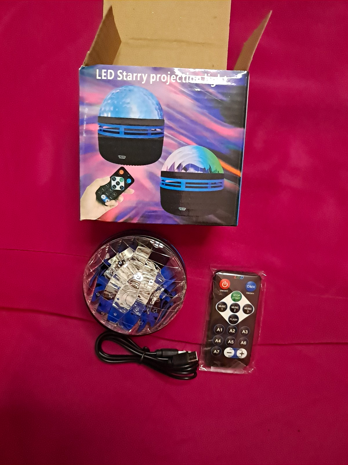 LED Stars & Sky Projector Night Light USB Powered w/ Remote, Color Changing