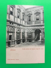 FERRARA INNER COURTYARD OF PALAZZO CRISPI B. LIONS UNTRAVELED POSTCARD