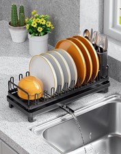 Small Dish Drying Rack for Kitchen Counter, Dish Drainer Drying Rack with Dra...