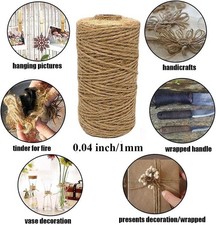 Jute Twine 2 Rolls 656 Feet,A Roll of 2.5 mm Thick 328 Feet and A Roll of 1 m...