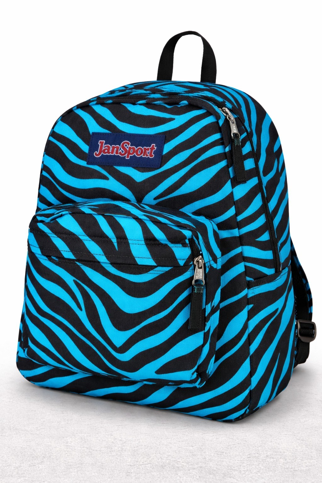 Blue Zebra Print School Bookbag Travel Laptop Bag