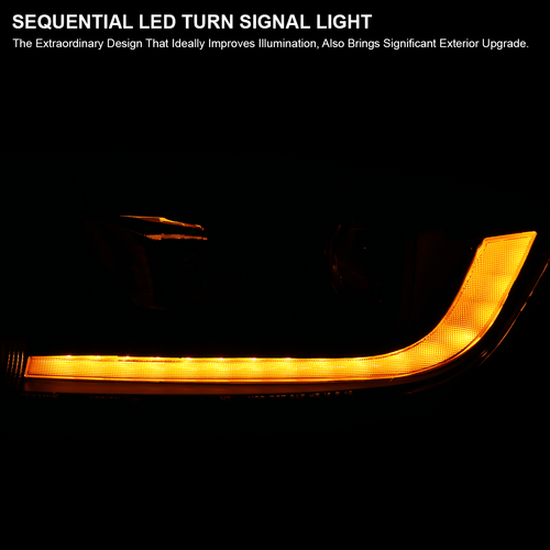 Fits Black 2019-2023 Ford Ranger Sequential LED Signal Projector Headlights Pair - Picture 9 of 12