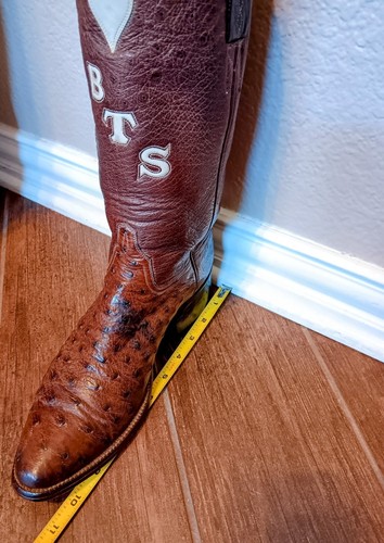 Vtg Circa 1977 Little's Boot Company Custom Chocolate Ostrich Boots 7D Last - Picture 16 of 17