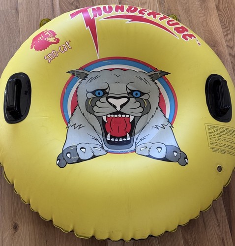 Vintage Rare Sno Snow Cat Thundertube Inflatable 38" 1981 Pool Float Inner Tube