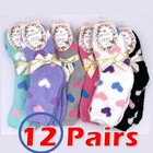 12prs Bed Socks Womens Sz 2-8 Cozy fluffy warm Lounge slipper BULK winter Home