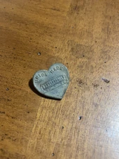 Antique Rare Carhartt's Brass Metal Heart BUTTON Trolley Carhartts Uniform Work