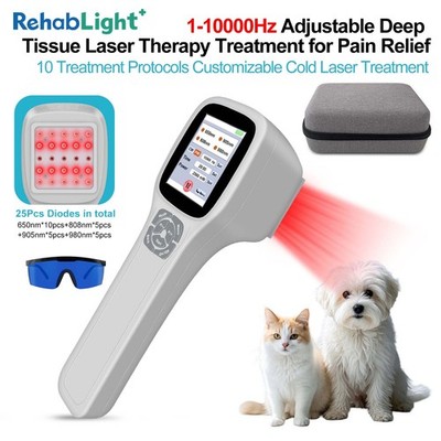 Wound Healing Class 4 Laser Therapy w/ Extra Glasses 650+808+905+980nm 4 Wave