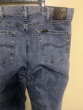 Vintage Lee Mens Blue Regular Fit Straight Leg Classic Denim Jeans Size 38x32