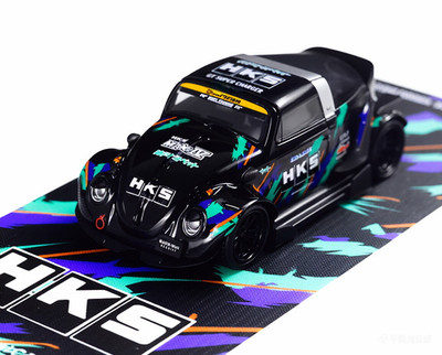 TM 1:64 Black VW RWB Beetle Classic Sports Model Diecast Metal Car