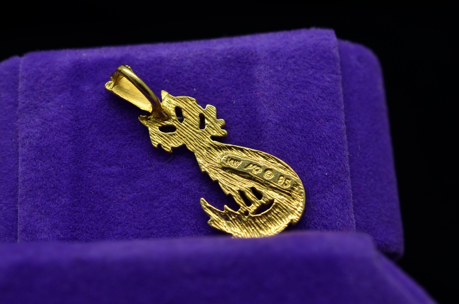 14K Yellow Gold Sparkle Cut Siamese Cat Kitty Pendant Charm | eBay