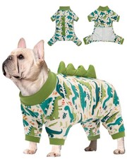 CuteBone Dinosaur Costume Dog Pajamas, Stretchy Spandex Crystal Velvet Sleepwear
