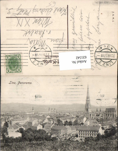 631542,Linz an der Donau Panorama Kirche 1907 - 第 1/1 張圖片