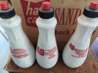 Original Sandahls Six Bottle Back Bar Barbers Bottles In Original Box 1950